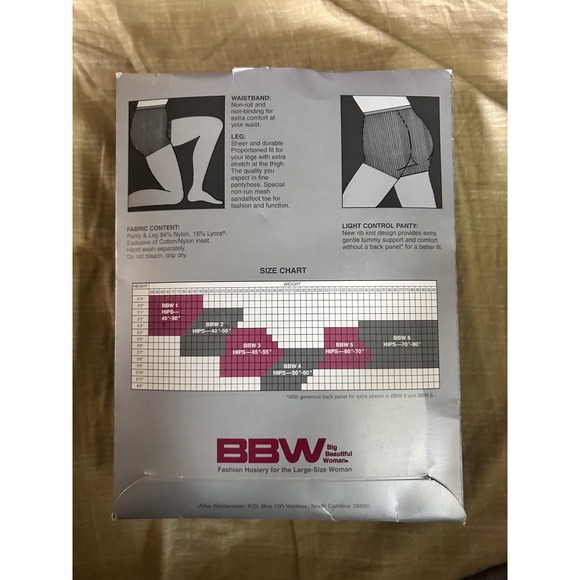 BBW Big Beautiful Woman Sheer Support Pantyhose Beige Size 2X Vintage! Lot Of 3 - Picture 3 of 3